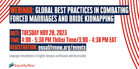 Image principale de Global Best Practises In Combating Forced Marriages and Bride Kidnapping