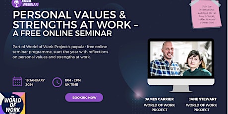 Understanding Your Personal Values & Strengths - A free online seminar primary image