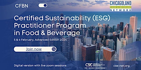 Imagem principal do evento Certified Sustainability (ESG)  Practitioner in Food & Beverage