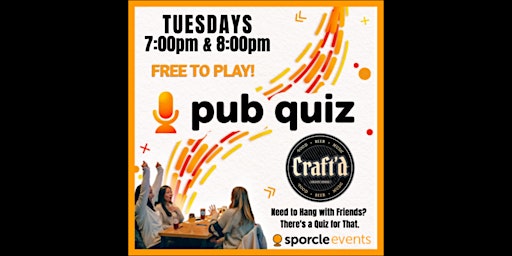 Primaire afbeelding van Trivia Tuesday at Craft'd Plainfield at 7 - 8 PM