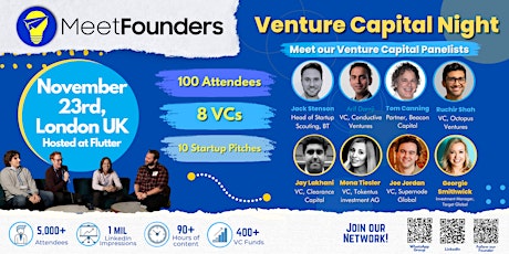 Imagem principal do evento MeetFounders Venture Capital Night (November 2023- London) In-Person Event