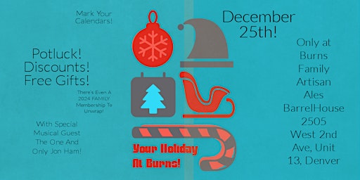 YOUR HOLIDAY - At Burns - Dec 25 - FREE - RSVP Helpful primary image