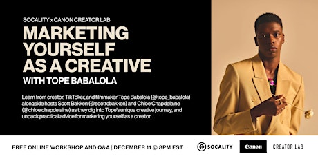 Hauptbild für Marketing Yourself as a Creator with Tope Babalola