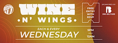 Immagine principale di WINE AND WINGS WEDNESDAYS 