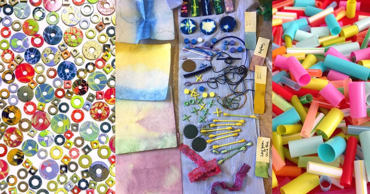 Dye/Create day - handmade embellishments for textile art