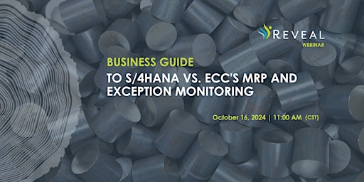 Image principale de Business Guide to S/4HANA vs. ECC's MRP and Exception Monitoring