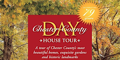 79th Annual Chester County Day House Tour - Online ticket sales have ended. Tickets may be purchased on "the day" (10/5/19) beginning at 8AM at the Chester County Day office: 795 E. Marshall Street, First Floor Classroom, West Chester. primary image
