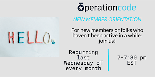 Primaire afbeelding van Operation Code New Member Orientation