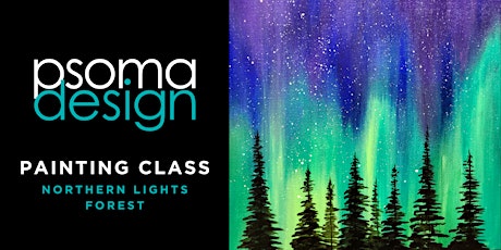 Northern Lights Forest - Canvas Painting Class primary image