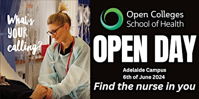 Primaire afbeelding van Open Colleges School of Health Adelaide Campus OPEN DAY