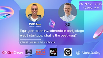 Imagem principal do evento Equity or token investments in early stage web3 startups, the best way?