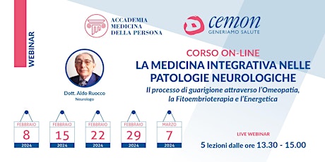Immagine principale di WEBINAR - LA MEDICINA INTEGRATIVA NELLE PATOLOGIE NEUROLOGICHE - DR.RUOCCO 