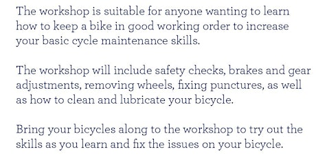 FREE Learn Bicycle Maintenance Workshop in Hyde, Tameside primary image