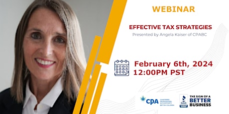 Imagen principal de Effective Tax Strategies Webinar  with CPA