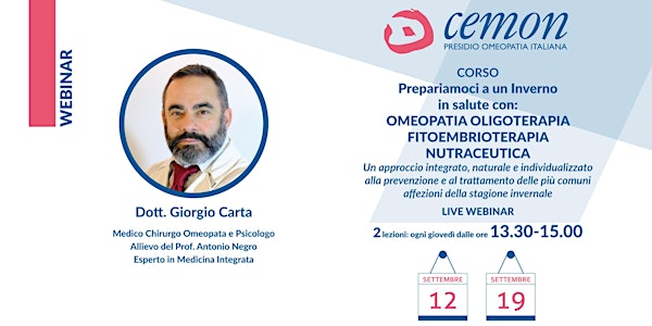 WEBINAR - Dott. Giorgio Carta - PREPARIAMOCI AD UN INVERNO IN SALUTE CON: O...