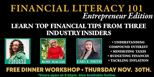 Financial Literacy 101 Entrepreneur Edition: How Money REALLY  Works! primary image