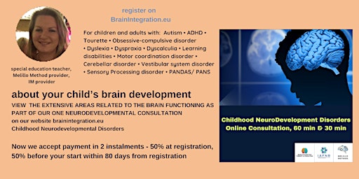 Image principale de NEURODEVELOPMENTAL CONSULATION  online, 60 minutes & 30 minutes