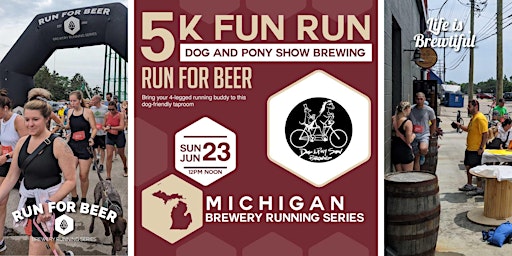 Imagem principal do evento 5k Beer Run x Dog and Pony Show | 2024 Michigan Brewery Running Series