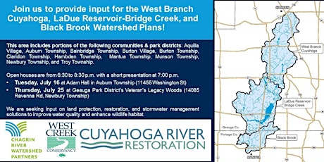 West Branch Cuyahoga, LaDue Reservoir-Bridge Creek, and Black Brook Watershed Plans Open House 1 primary image