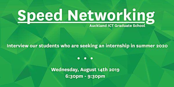 SPEED NETWORKING - INTERNSHIPS SUMMER SEMESTER 2019/2020