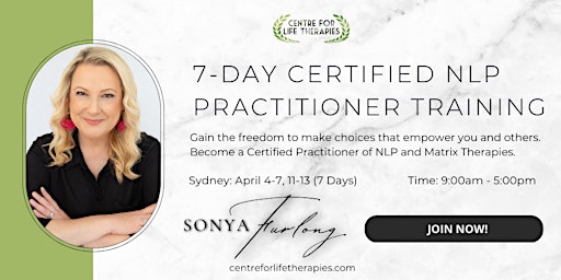 Imagen principal de 7-Day Certified NLP Practitioner Training - April 2024