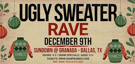 Primaire afbeelding van Ugly Sweater Rave - Dallas, TX