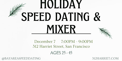 Holiday Speed Dating & Mixer for SINGLES! San Francisco (Ages 25-45) primary image