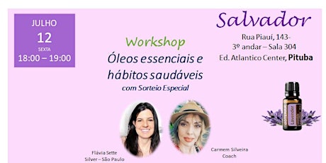 Imagem principal do evento Salvador - Workshop Oleos Essenciais e hábitos saudáveis  