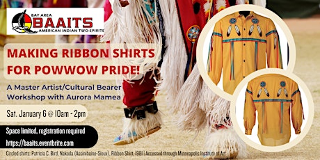 Primaire afbeelding van Ribbon Shirts for Powwow Pride!: A Master Artist Workshop w/ Aurora Mamea