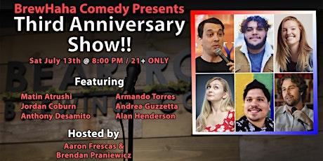 BrewHaha Comedy Presents The Third Anniversary Show!! primary image