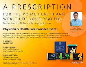 DINNER | June 12th Atlanta Registration For Physician and Health Care Providers primary image