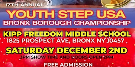 Primaire afbeelding van 2023 17TH ANNUAL YOUTH STEP USA BRONX BOROUGH CHAMPIONSHIP