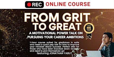 VIRTUAL | From Grit to Great with Jonathan Yabut primary image