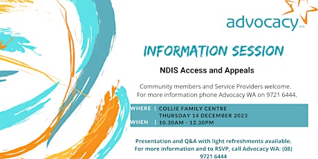 Information Session: NDIS Access and Appeals - Collie primary image