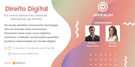 Imagem principal do evento Direito Digital: os novos temas, nas clássicas disciplinas do Direito