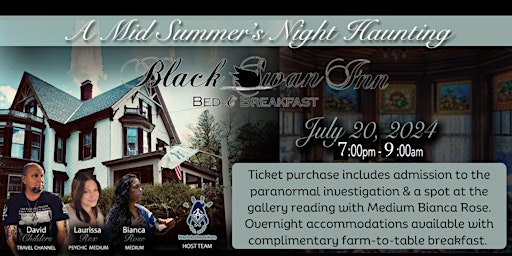 Imagen principal de Haunted Legends of New England: Mid Summer's Night Haunting Balck Swan Inn