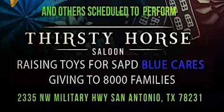 Primaire afbeelding van THIRSTY HORSE SALOON AND DANCEHALL BLUE SANTA TEJANO PARTY CHARITY EVENT!