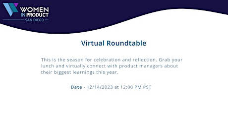 Imagen principal de WIP San Diego | Virtual Roundtable