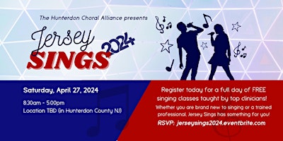 Imagen principal de Jersey Sings 2024!   A Free Level Up Your Singing Event