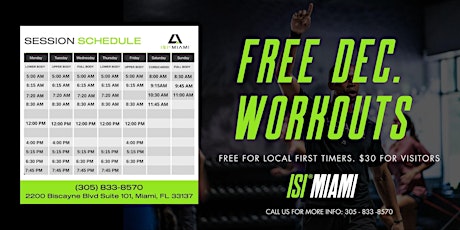 Imagen principal de Free December Workouts at ISI Miami