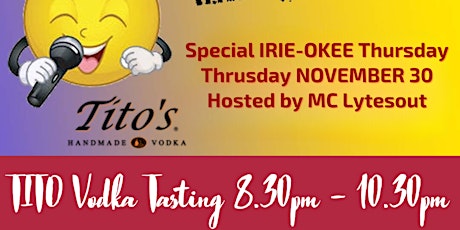 TITO VODKA TASTING AT IRIE-OKEE Thursday;s  primärbild