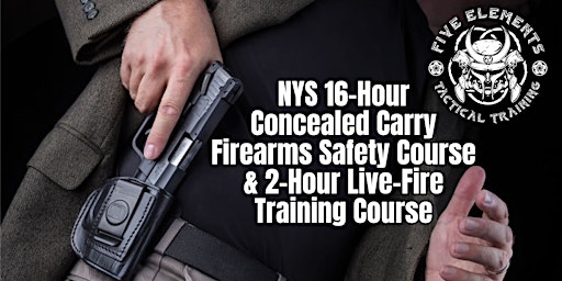 Primaire afbeelding van NYS 16-Hour Concealed Carry Course (Sun. 6/23 & Sun. 6/30) Nassau Queens