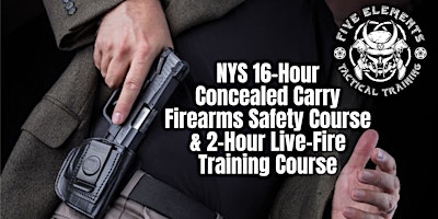 Imagem principal de NYS 16-Hour Concealed Carry Course (Fri. 4/12 & Sat. 4/13) Nassau Queens