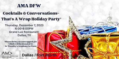 Imagen principal de AMA DFW Cocktails & Conversations- That's A Wrap Holiday Party