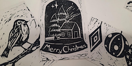 Lino Print Christmas Cards primary image