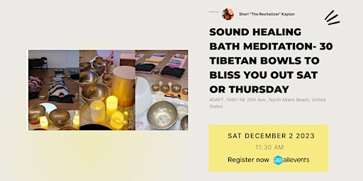 Imagem principal do evento Saturdays Sound Healing Bath Meditation 30 Tibetan &  Singing Bowls Gong