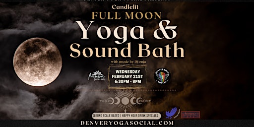 Primaire afbeelding van Full Moon -  Candlelit Yoga & Sound Bath with DJ enja