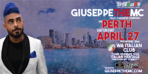 Primaire afbeelding van GIUSEPPETHEMC LIVE in PERTH! -THE SOFISTICACATU WORLD COMEDY TOUR