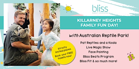 Reptiles, Koala, Face Painting and more at Bliss Killarney Heights! primary image