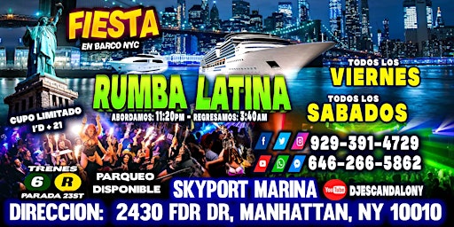 Immagine principale di Fiesta En Barco + Manhattan Ny + INF: 929-391-4729 + Cupo Limitado 